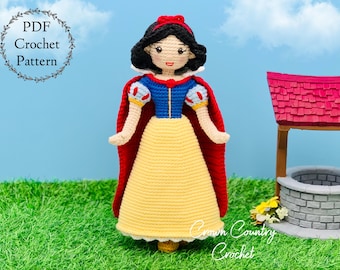 Snow White Doll Crochet Pattern: Amigurumi Princess (PDF Pattern)