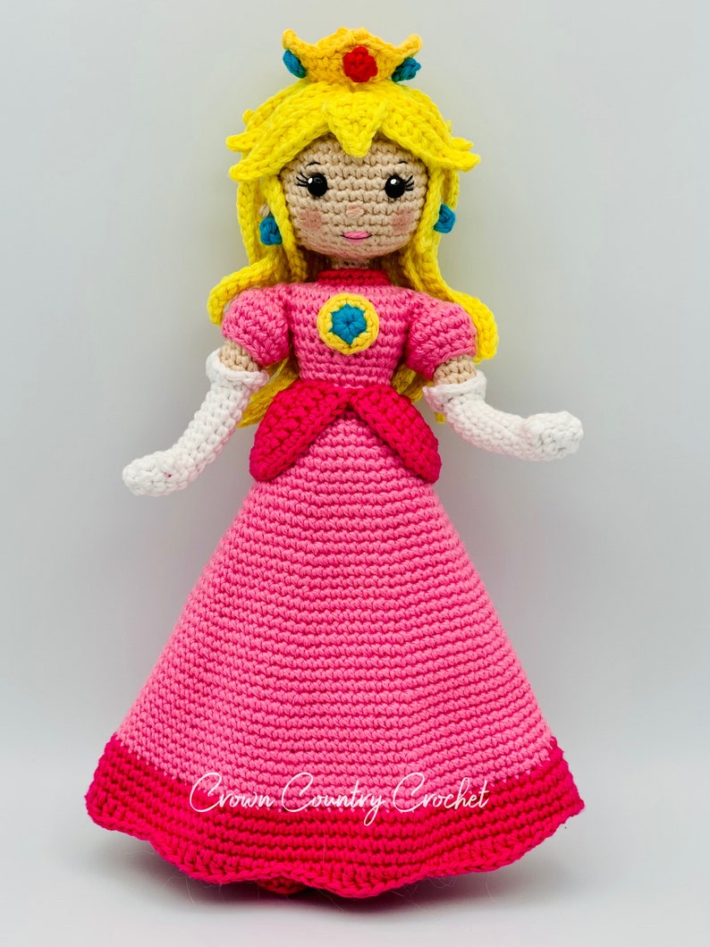 PDF CROCHET PATTERN Peach Doll // Princess Crochet // Video Game Crochet // Mario Crochet // Doll Crochet // Amigurumi Doll Pattern image 2