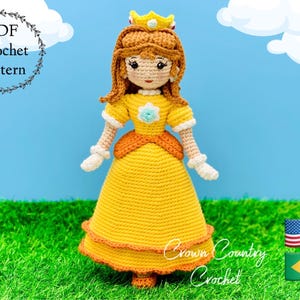 PDF HÄKELANLEITUNG Daisy Doll // Videospiel Häkelanleitung // Amigurumi Doll Häkelanleitung // Prinzessinnen häkeln // Gamer Häkelanleitung