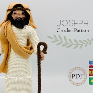 Joseph Doll Crochet Pattern: Nativity Shepard Amigurumi (PDF Pattern)