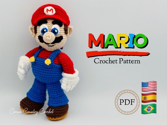 PDF CROCHET PATTERN Mario Doll Fan Art // Video Game Crochet - Etsy