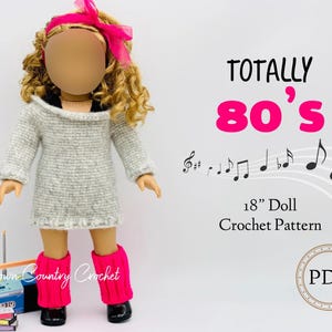 Totally 80's Outfit Crochet Pattern for 18” Dolls (PDF Pattern)
