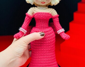 マリリン・モンローのかぎ針編み人形のパターン：ローレライ風編み