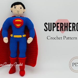 PDF CROCHET PATTERN Superhero Doll // Amigurumi Crochet Pattern // Superhero Crochet // Comics Crochet // Boy Doll Crochet // Hero Crochet