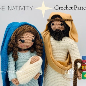 Nativity Crochet Pattern: Mary, Joseph, Baby Jesus Amigurumi (PDF Pattern)