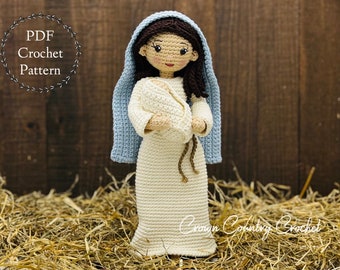 PDF HÄKELANLEITUNG Die Jungfrau Maria mit Jesuskind // Die Krippe häkeln // Weihnachten häkeln // Amigurumi // Puppen Häkelanleitung