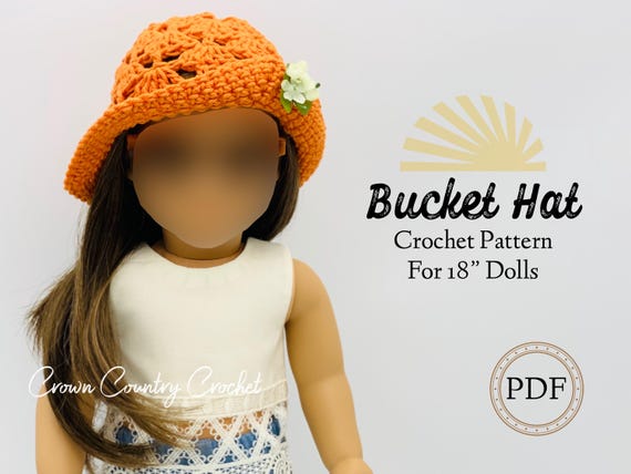 Bucket Hat Crochet Pattern for 18