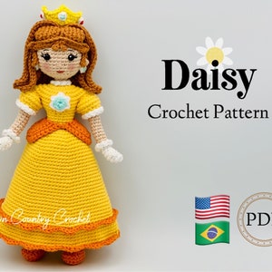 PDF CROCHET PATTERN Daisy Doll // Video Game Crochet Pattern // Amigurumi Doll Crochet Pattern // Princess Crochet // Gamer Crochet Pattern