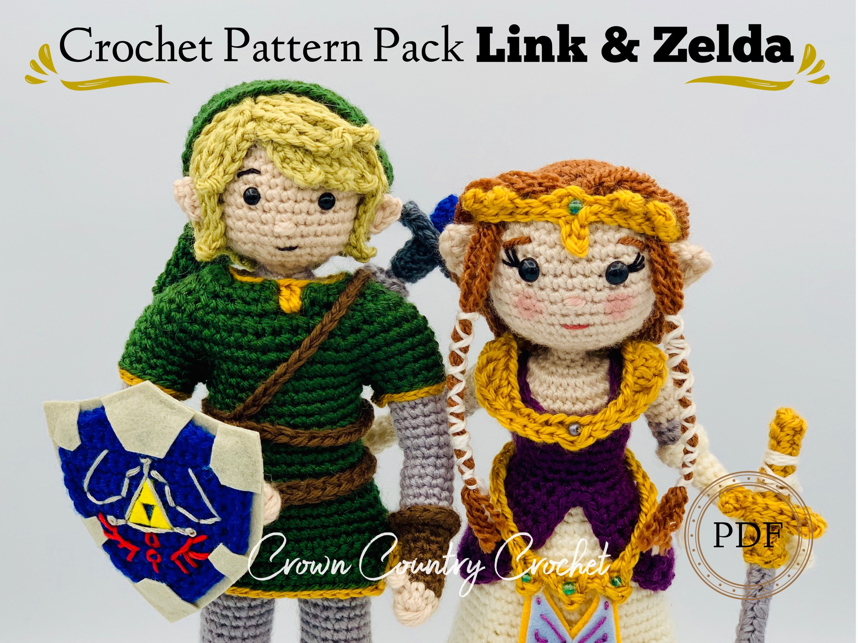 Link And Zelda Crochet Doll, The Legend of Zelda, Handmade Link