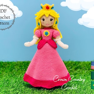 Peach Crochet Doll Pattern: Princess Amigurumi Fan Art (PDF Pattern)