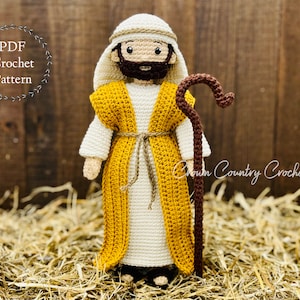 Shepherd Joseph Doll Crochet Pattern: Nativity Amigurumi (PDF Pattern)