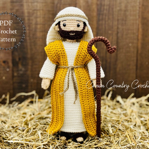 PDF CROCHET PATTERN The Shepherd Joseph Doll // Nativity Crochet // Nativity Amigurumi // Christmas Crochet // Doll Crochet Pattern