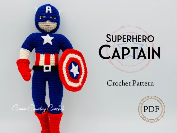 captain america crochet doll pattern