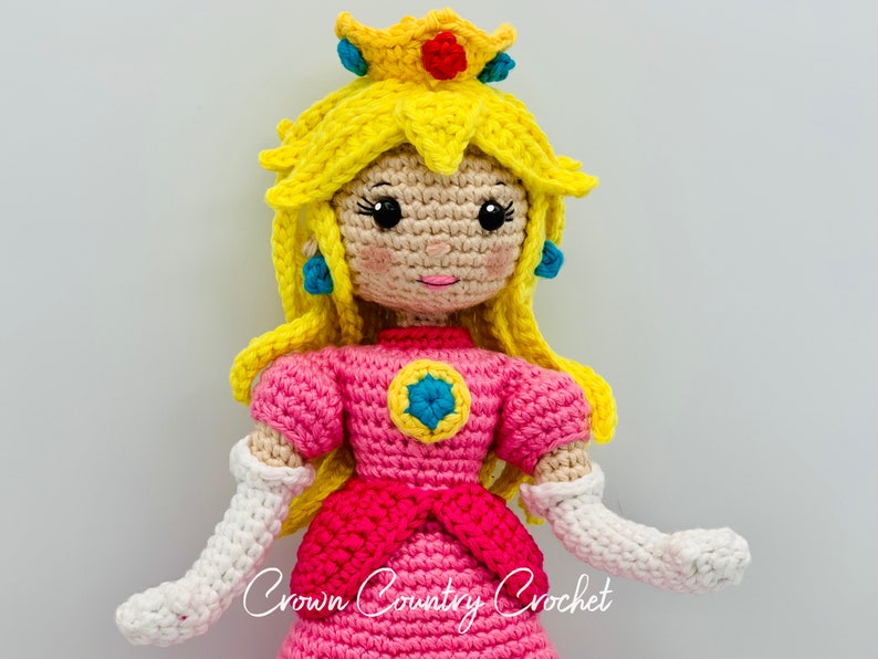 PDF CROCHET PATTERN Peach Doll // Princess Crochet // Video Game Crochet // Mario Crochet // Doll Crochet // Amigurumi Doll Pattern image 7