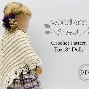 Woodland Doll Shawl Crochet Pattern for 18&quot; Dolls (PDF Pattern)