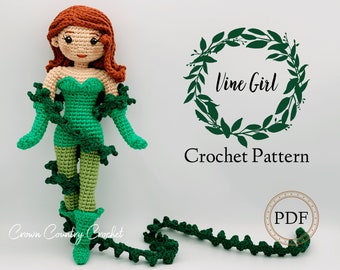 PDF PATRÓN DE CROCHET Muñeca Vine Nature Girl // Muñeca Amigurumi // Crochet Naturaleza // Patrón Muñeca Crochet
