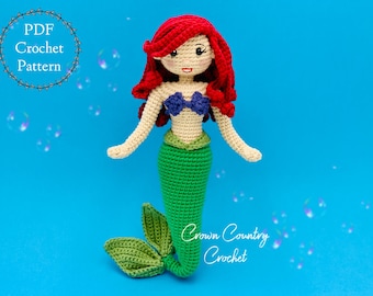 Mermaid Doll Crochet Pattern: Princess Amigurumi (PDF Pattern)