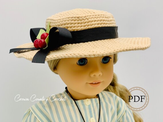 PDF CROCHET PATTERN Boater Hat for 18 
