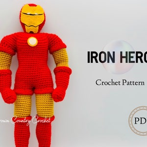 PDF CROCHET PATTERN Iron Hero Doll // Amigurumi // Superhero Crochet // Toy Crochet // Boy Doll Crochet // Doll Crochet