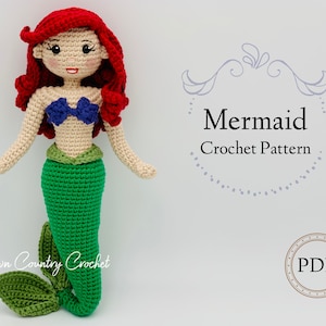 WZÓR NA SZYDEŁKO PDF Wzór na szydełkową lalkę syrenkę // Amigurumi // Szydełkowa syrenka // Szydełkowa księżniczka // Szydełkowa lalka // Szydełkowa bajka