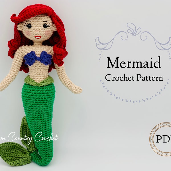 PDF PATRÓN DE GANCHILLO Patrón de Ganchillo Muñeca Sirena // Amigurumi // Ganchillo Sirena // Ganchillo Princesa // Ganchillo Muñeca // Ganchillo Cuento de Hadas