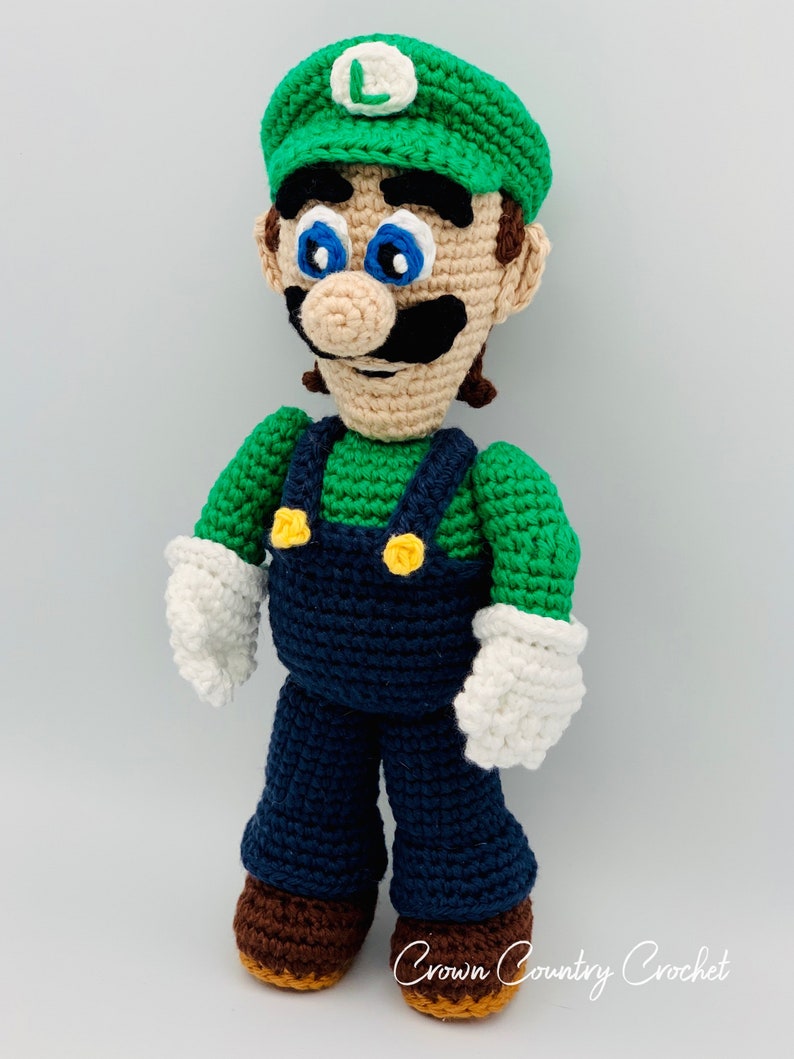 PDF CROCHET PATTERN Luigi Doll // Gamer Crochet // Nostalgic Crochet // Mario Crochet // Amigurumi // Boy Doll Crochet Pattern image 5