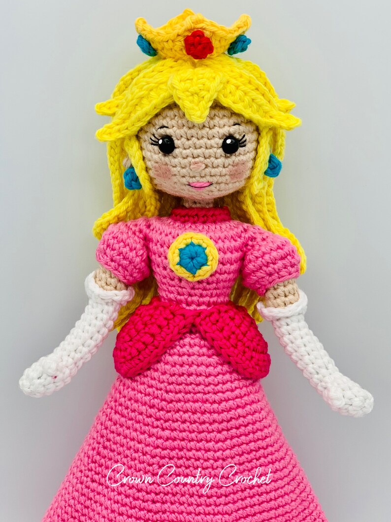 PDF CROCHET PATTERN Peach Doll // Princess Crochet // Video Game Crochet // Mario Crochet // Doll Crochet // Amigurumi Doll Pattern image 3