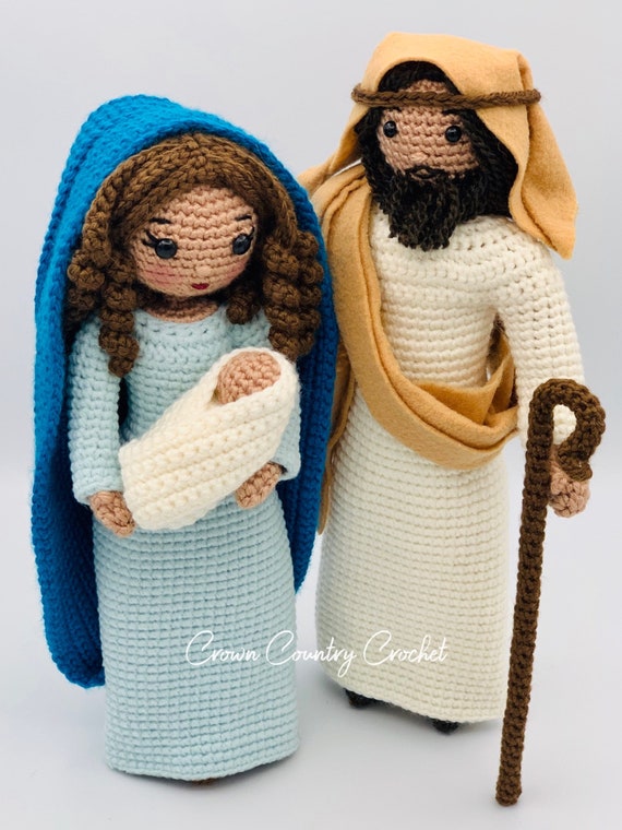 Nativity Crochet Doll Pattern Pack: Mary, Joseph, Jesus, Wise Men