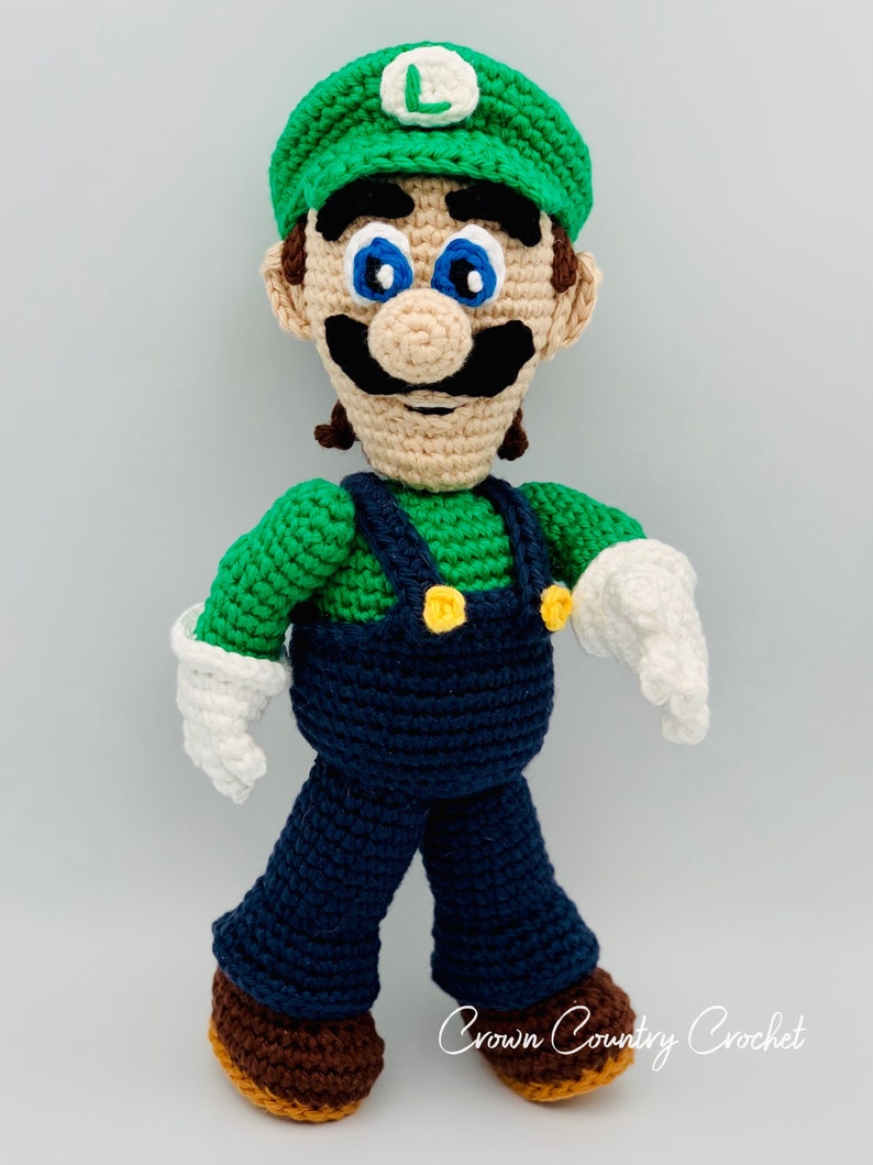 PDF CROCHET PATTERN Luigi Doll // Gamer Crochet // Nostalgic Crochet // Mario Crochet // Amigurumi // Boy Doll Crochet Pattern image 2