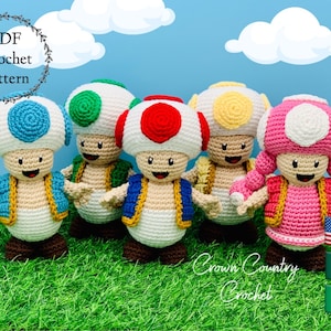 Mushroom Citizens Crochet Pattern: Toad Fan Art Amigurumi Doll (PDF Pattern)