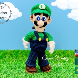 WZÓR NA SZYDEŁKO PDF Lalka pomocnik hydraulika // Luigi Fan Art // Gamer Crochet // Nostalgic Crochet // Amigurumi // Wzór na lalkę chłopca na szydełku