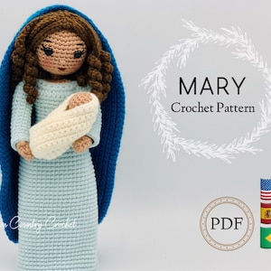 PDF Crochet Pattern Mary Doll // Mary with Baby Jesus Crochet // Christmas Crochet // Amigurumi Crochet // Doll Crochet Pattern