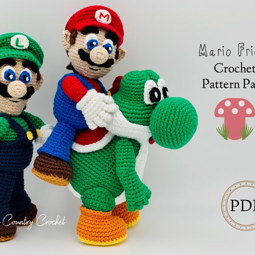 PDF CROCHET PATTERN Mario and Luigi Fan Art Dolls // Gamer - Etsy