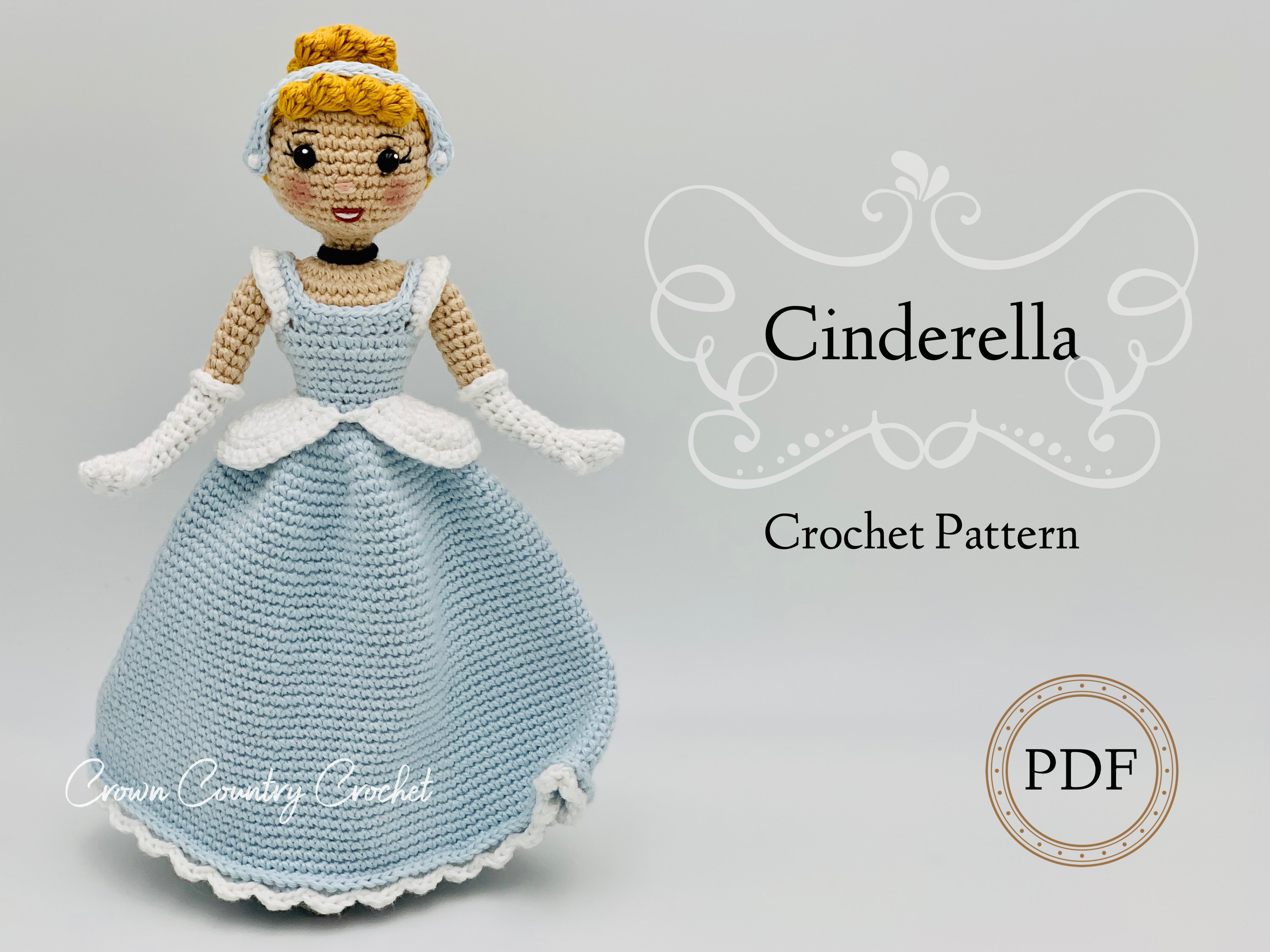 Cinderella Quiet Book Crochet Pattern Busy Story Book and Doll Cinderella 