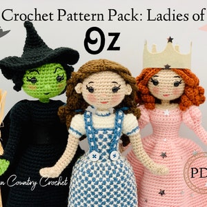 PDF CROCHET PATTERN Pack Ladies of Oz // Amigurumi // Wizard of Oz Crochet // Doll Crochet // Classic Literature Crochet