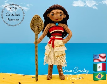 Island Princess Doll Crochet Pattern, Amigurumi Toy (PDF Pattern)