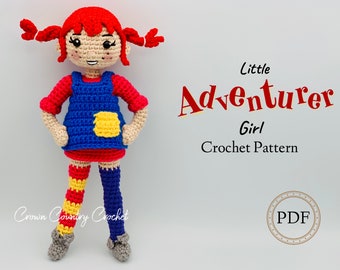 PDF CROCHET PATTERN Little Adventurer Girl // Children's Crochet // Amigurumi Doll // Classic Crochet // Children's Literature Crochet