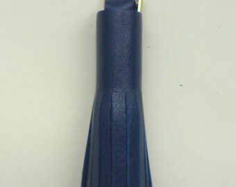 Leather Tassel Charm, Key Chain, Tote Bag ,Blue