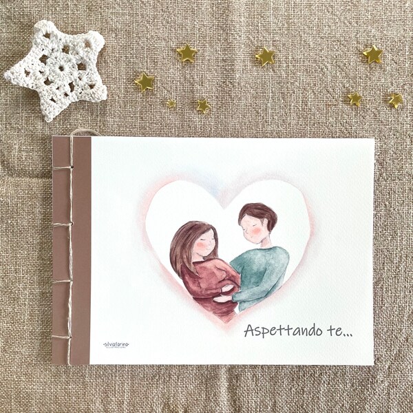 Diario della gravidanza: i nostri primi 9 mesi - Album illustrato fatto a mano. Colleziona momenti, taccuino neonato, nascita, idea regalo