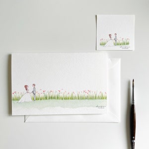 Evviva gli sposi, auguri matrimonio - Cartolina, decorazione acquerello, biglietto di auguri, quadro, scrapbooking