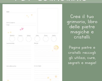 Crea il tuo grimorio, pietre magiche, cristalli, energia - Pdf stampabile e pronto all'uso