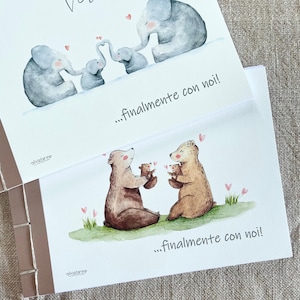 Diario de los primeros 12 meses de vida - gemelos - Álbum encuadernado a mano. Recopila recuerdos, fotografías. Regalo para madre, nacimiento, familia.