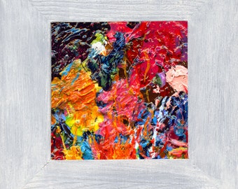 Strawberry Fields - Mini Abstract 1 • includes Hand-Painted Frame - by Dianne Masters Hare