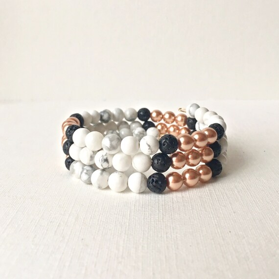Items similar to Essential Oil Diffuser Wrap Bracelet Memory wire