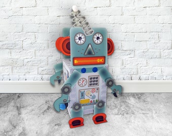 Laterne Martinslaterne St. Martin für Kinder Laternenumzug Halloween zum selbst Basteln und selbst Ausschneiden aus Papier DIY Retro Roboter