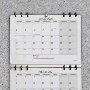 3-Monats-Kalender Wandkalender mit Platz für Notizen aus Recyclingpapier 24 Monate gültig Startmonat frei wählbar 2023 2024 schlicht image 2