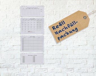 Refill for wall calendar • timetable annual monthly weekly calendar • 24 months • start month freely selectable • design: simple