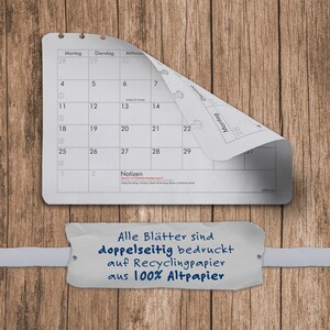 Nachfüllpack für den 3-Monats-Kalender Wandkalender aus Recyclingpapier 24 Monate gültig Startmonat frei wählbar Design: schlicht image 3
