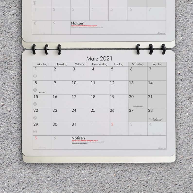 3-Monats-Kalender Wandkalender mit Platz für Notizen aus Recyclingpapier 24 Monate gültig Startmonat frei wählbar 2023 2024 schlicht image 4