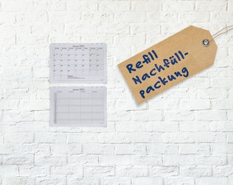 Nachfüllpack für Monatskalender & Planer mit Spalten • Kalenderblätter für 24 Monate aus Recyclingpapier • Startmonat wählbar Design Classic